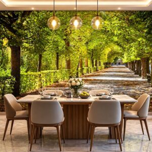 Tranh dán tường con đường hàng cây phòng bếp ăn 00152