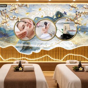 Tranh dán tường spa chăm sóc da massage thư giãn phong cảnh sơn thủy á đông lb201521