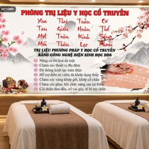 Tranh dán tường spa phòng trị liệu y học cổ truyền chăm sóc sức khỏe 1071gmd