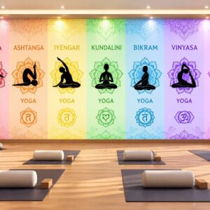 Tranh dán tường yoga 7 trường phái hatha ashtanga iyengar kundalini phòng tập yoga ab763991615