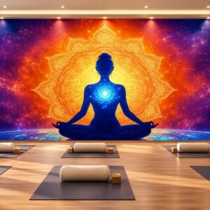 Tranh dán tường yoga thiền định mandala vũ trụ phòng tập yoga ab1496450257