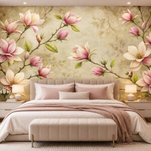 Tranh hoa mộc lan dán tường phòng ngủ nghệ thuật ab1030948345