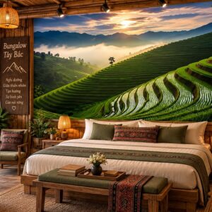 Tranh ruộng bậc thang dán tường bungalow tây bắc cảnh núi đồi mây trắng hùng vĩ ab1828856770