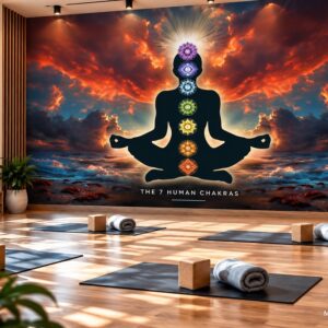 Tranh yoga dán tường thiền định 7 luân xa năng lượng tâm linh ab852169738