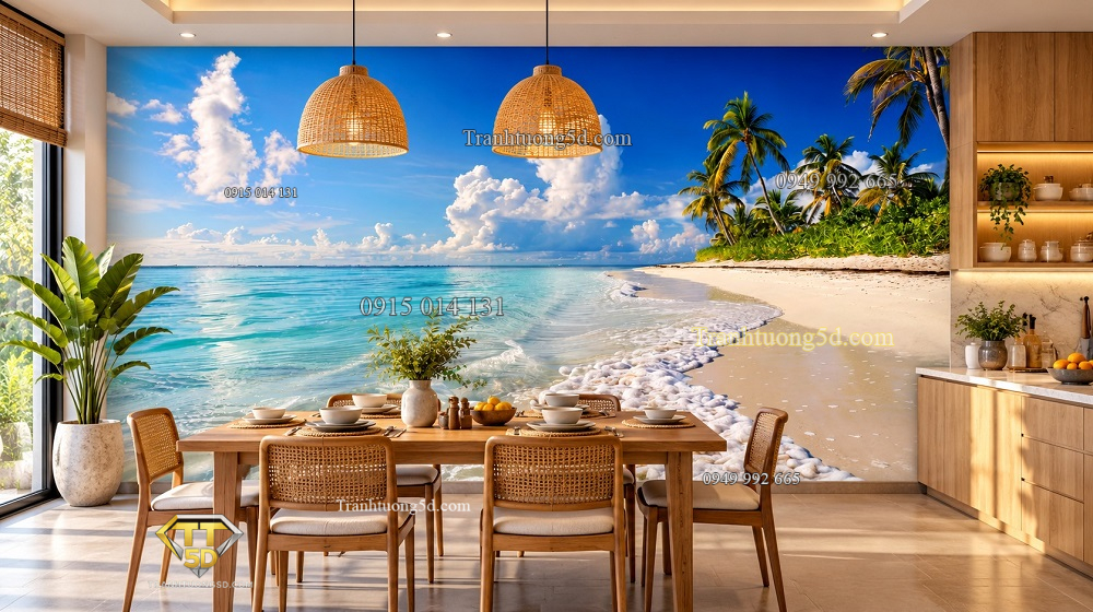 Tranh dán tường cảnh biển phòng bếp ăn ab942025741 Tranh dán tường cảnh biển phòng bếp ăn ab942025741