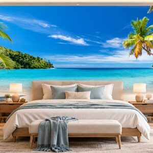 Tranh dán tường cảnh biển phòng ngủ ab888584937