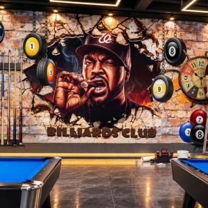 Tranh dán tường quán bida phong cách billiards club bida610202615