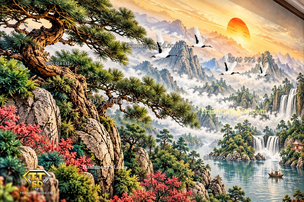 Tranh dán tường 3d tạo ra cảm giác không gian bằng thị giác Tranh dán tường 3d tạo ra cảm giác không gian bằng thị giác
